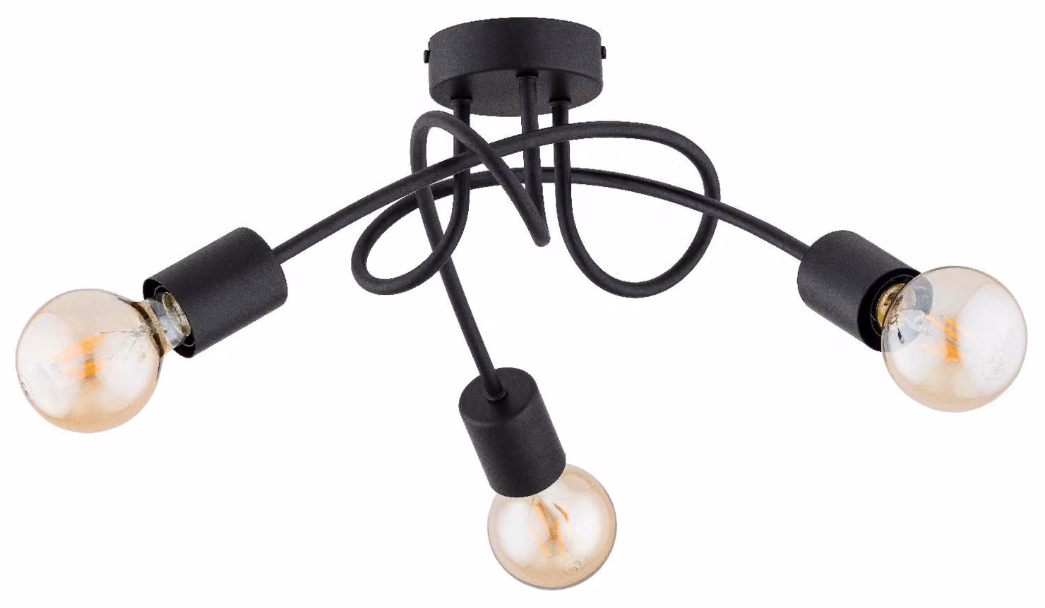 Lampada da soffitto DISEL nera 3xE27x15W in metallo, dimensioni: 22x48x48 cm, IP20, Alfa
