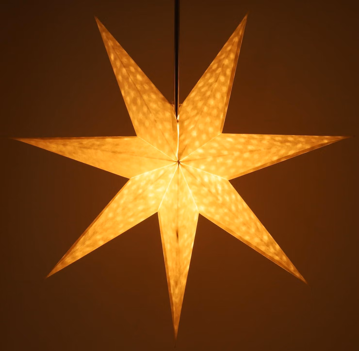 Stella di Natale pieghevole in carta, 60 cm, modello Capella, con illuminazione