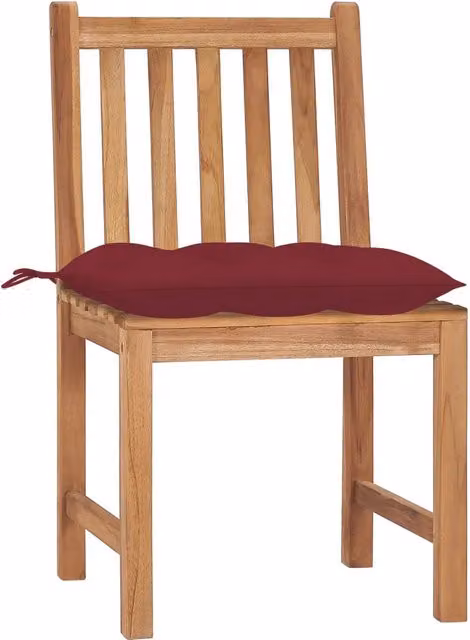 Sedie da Giardino 4 pz con Cuscini in Legno Massello di Teak 3073112
