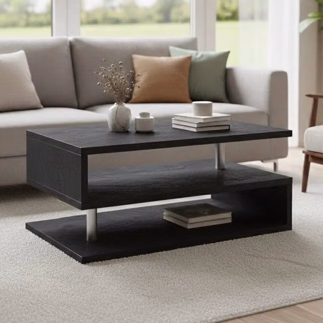 Tavolino da salotto DMORA moderno color antracite L: 55 cm, P: 55 cm, H: 41 cm – 1