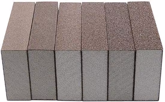 Blocco abrasivo grana 220 - Set di carta abrasiva - Doppio utilizzo - Lavabile - Riciclabile - 70x100x16 mm - Alta densità
