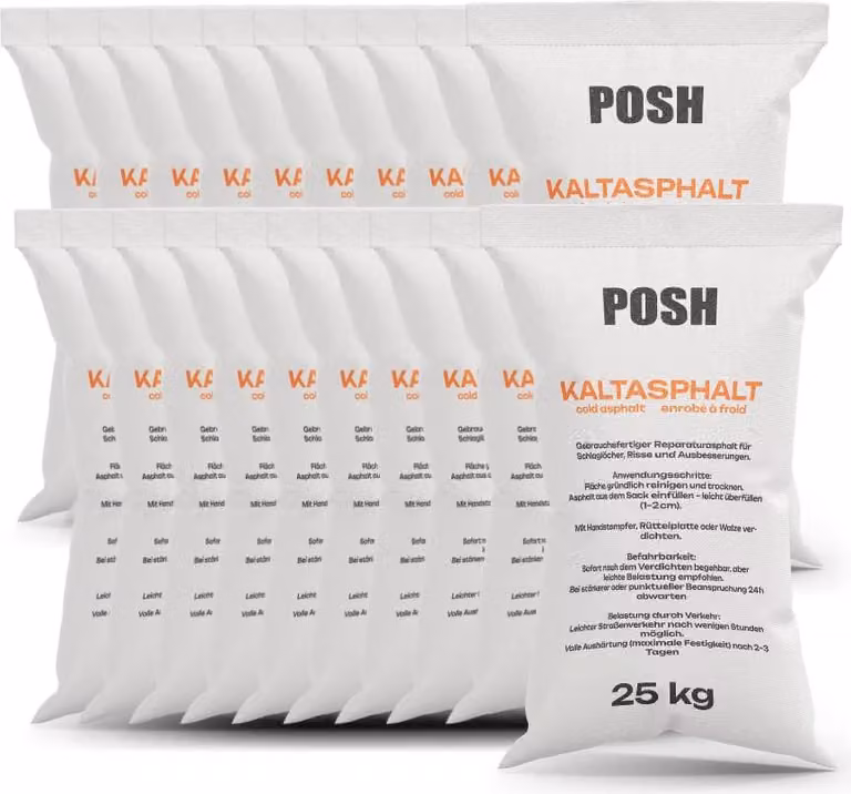 POSH asfalto a freddo 500 kg massa bituminosa 0-8 mm, 20 x 25 kg