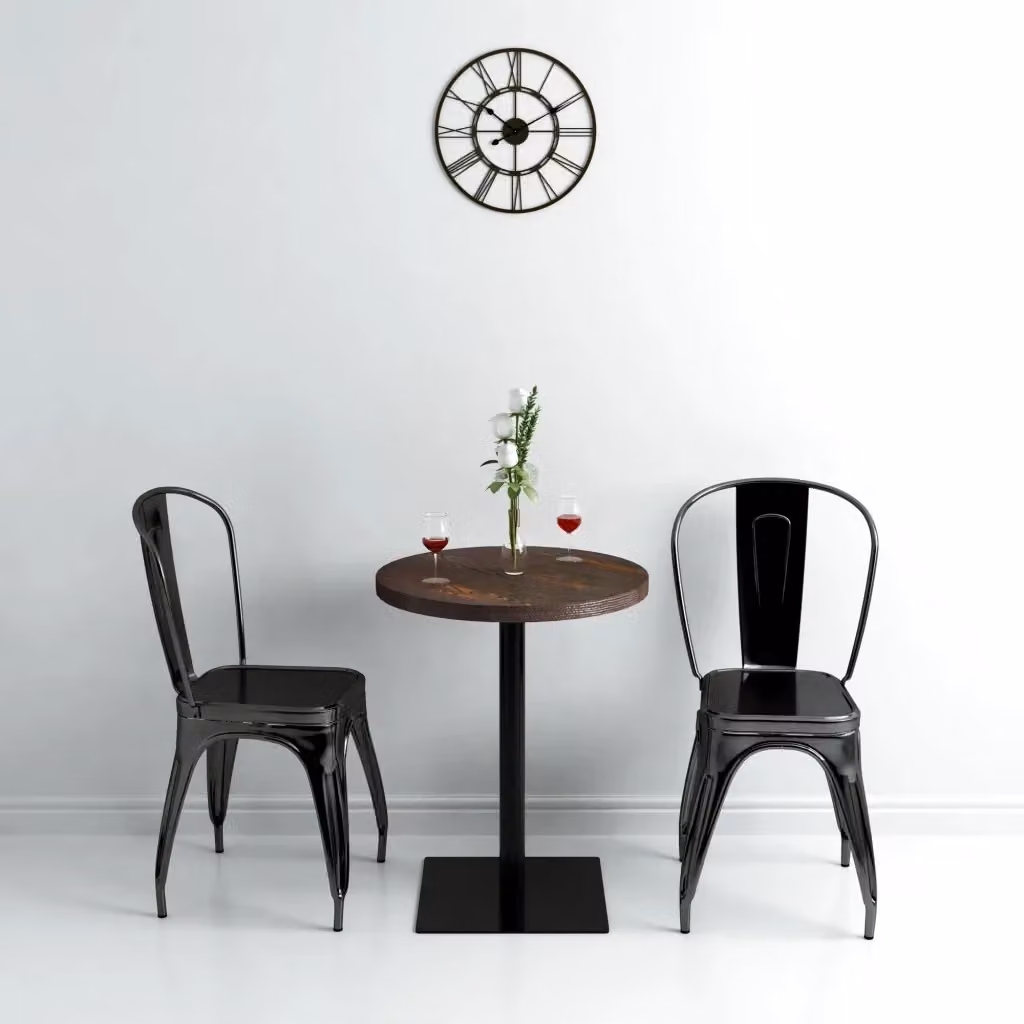 Tavolo Bistrot Rotondo in MDF e Metallo Colore Antracite L: 60 cm, H: 75 cm – 2