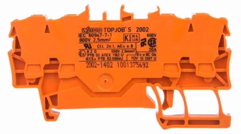 100 Pezzi Morsetto passante a 4 fili, TS 35 - Morsetto di alimentazione 5,2 mm 24A 2002-1402