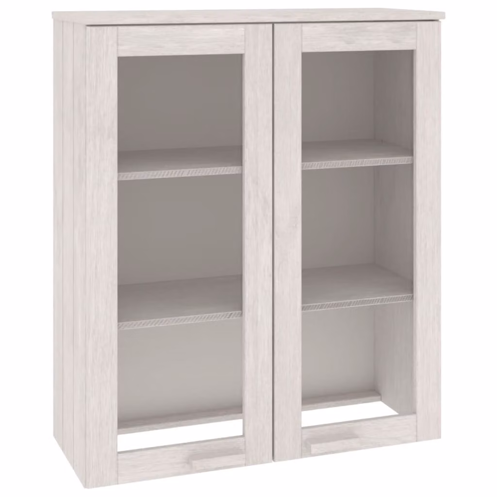 Piano Credenza HAMAR Bianco 85x35x100 cm Legno Massello di Pino