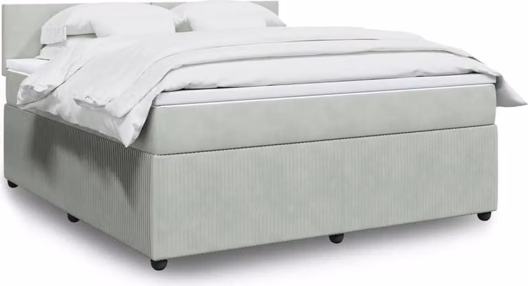 Maison Exclusive - Giroletto a Molle con Materasso Grigio Chiaro 180x200cm Velluto