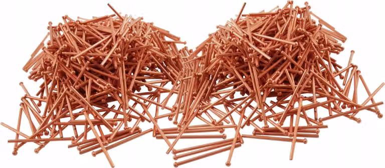 Puntine rivestite in rame 2,5 mm, 1000 pezzi