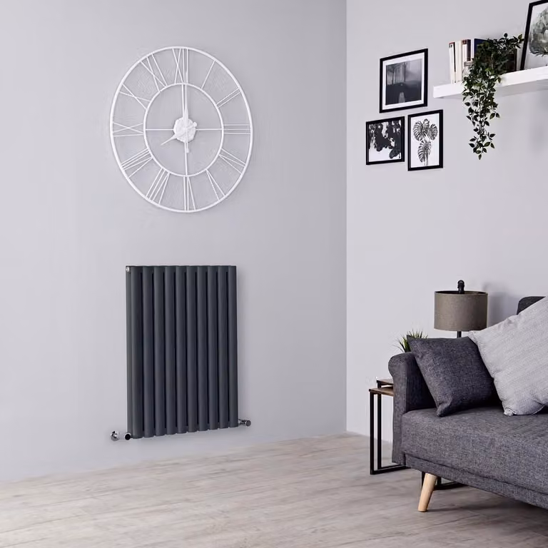 Radiatore Orizzontale Doppio Design Antracite 800x590mm 890W - Alta Resa - Stile Moderno