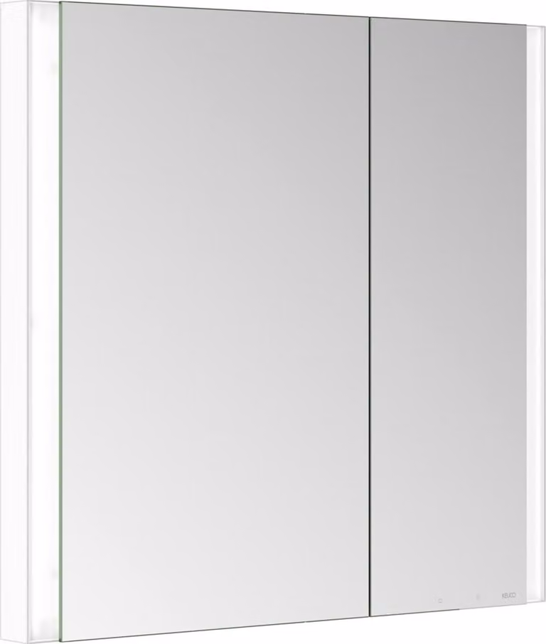 KEUCO SOMARIS Armoire de toilette encastrable 2 portes, asymétrique, avec miroir chauffant, 800mm, 14512512201, 14512512201