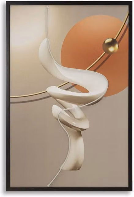 Stampa Artistica con LED integrati su Tela Moden Abstract B - Quadro decorativo 80x120 cm - Stile Contemporaneo Multi-colore