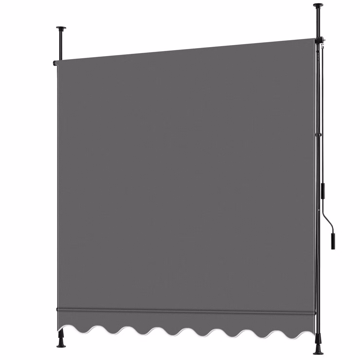 Tenda a morsetto tectake con manovella e altezza regolabile in poliestere, protezione UPF 50+, nero/grigio, L: 200 cm, H: 180 cm – 4