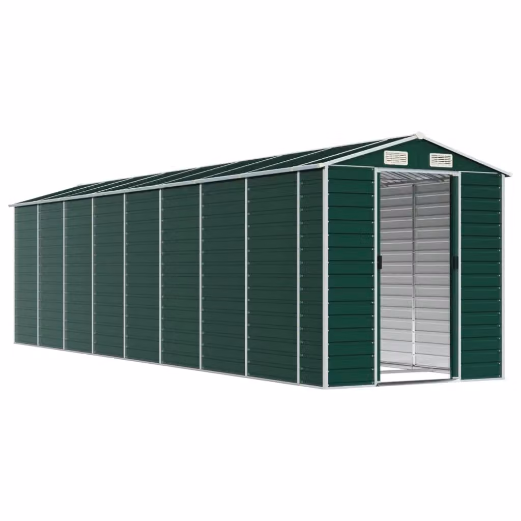 Casetta da giardino e ripostiglio esterno in acciaio zincato verde L: 725 cm, P: 191 cm, H: 198 cm – 2