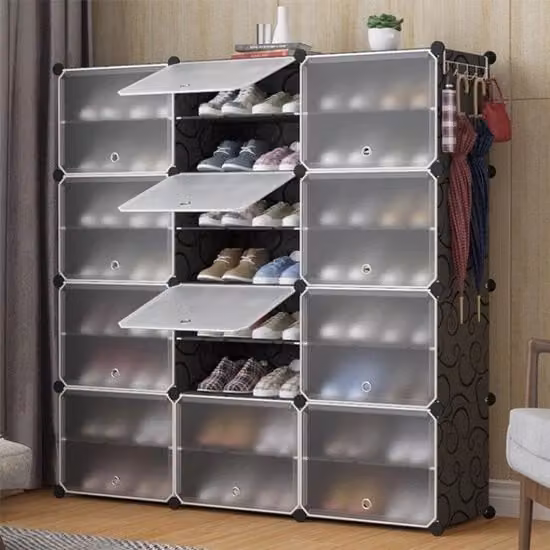 Raccoglitore di scarpe - 48 paia - 3 x 8 livelli - 30 x 40 x 30 cm - Struttura in legno
