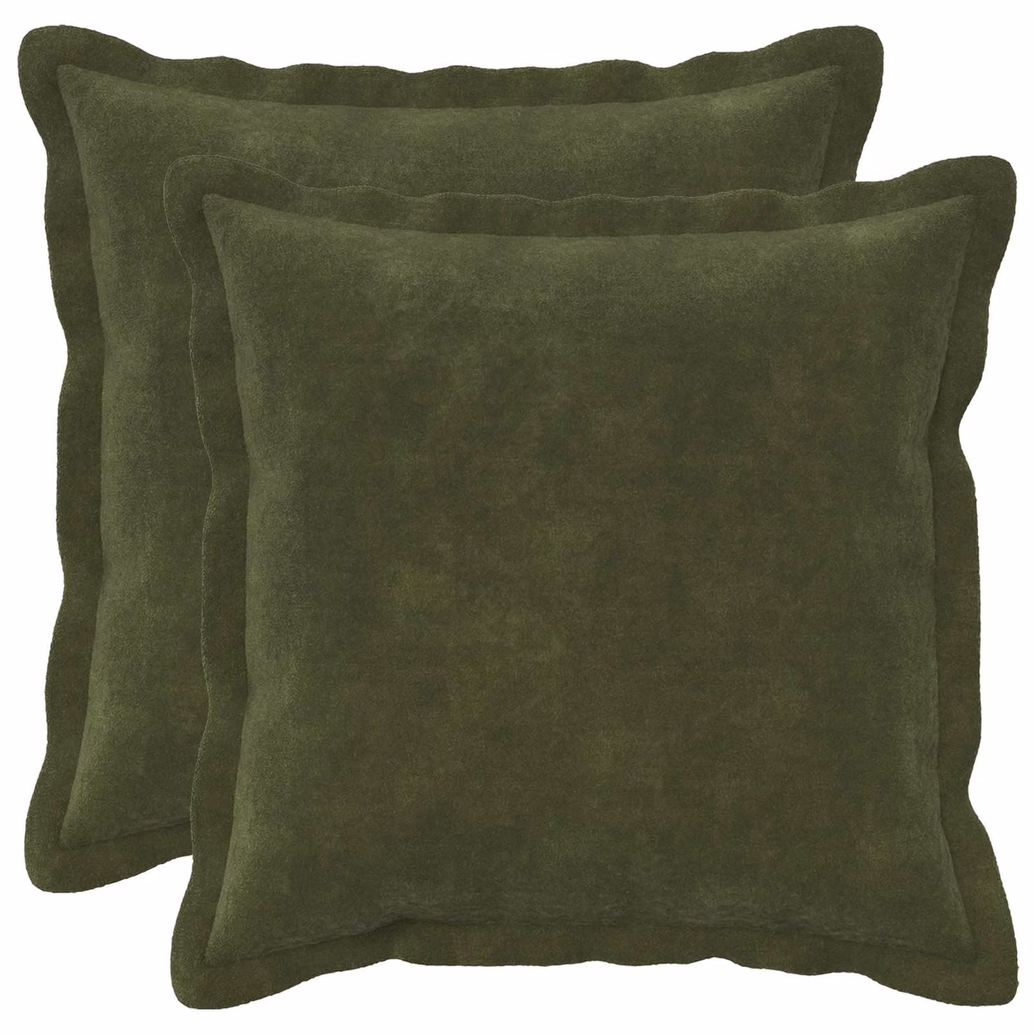 Set di 2 federe vidaXL HOUTEN verdi in microfibra, L 45 cm x P 45 cm