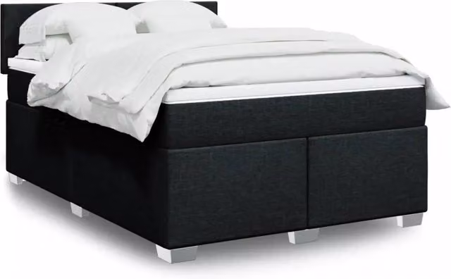 Letto Ibrido Moderno vidaXL in Legno di Pino con Materasso Nero e Bianco L/P: 160 x 200 cm