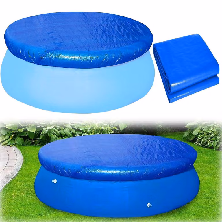 Copertura per piscina rotonda, adatta a piscine con struttura in metallo di 366 cm di diametro, colore blu