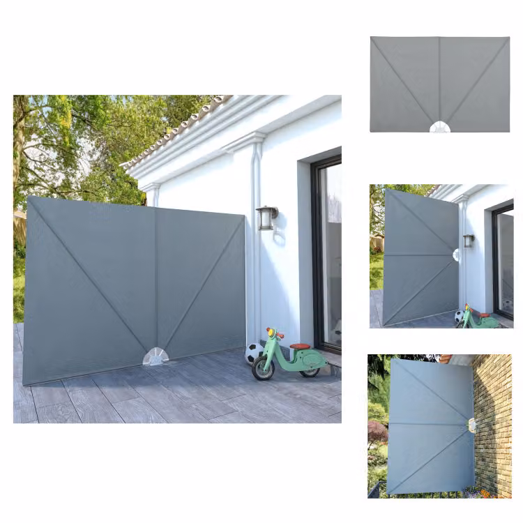 vidaXL Ventilatore laterale pieghevole grigio 300×200 cm - Ombrelloni e tende da sole