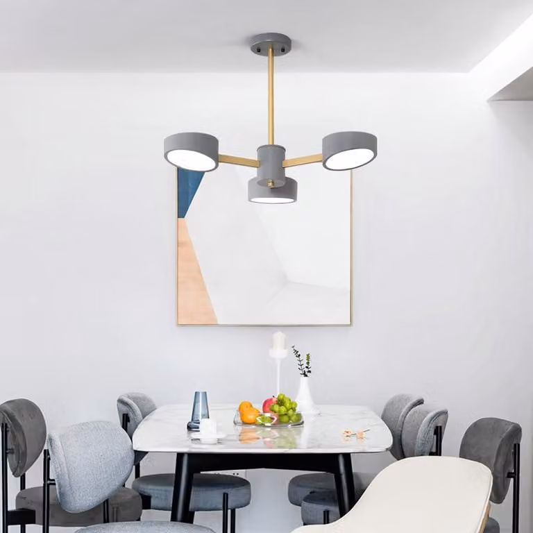 Lampada a soffitto LED 9013D-3-G, grigia, con telecomando, colore della luce regolabile, paralume in acrilico, classe energetica A+, lampada LED per soggiorno