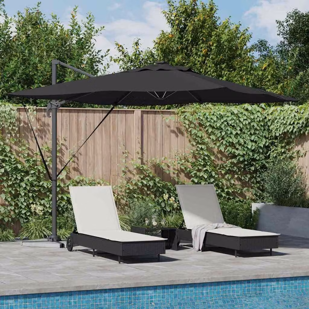 Maison Exclusive - Ombrellone nero, dimensioni 286 x 284 x 270 cm, realizzato in alluminio e poliestere