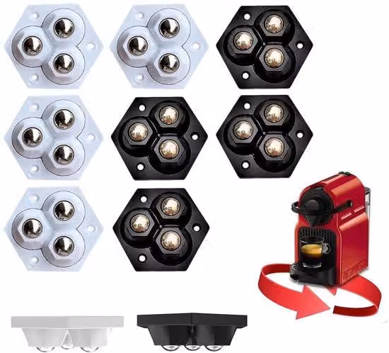 Rotelle adesive per mobili, set da 8 pezzi, rotelle girevoli a 360°, piedini in gomma universali per robot da cucina, contenitori e bidoni della spazzatura