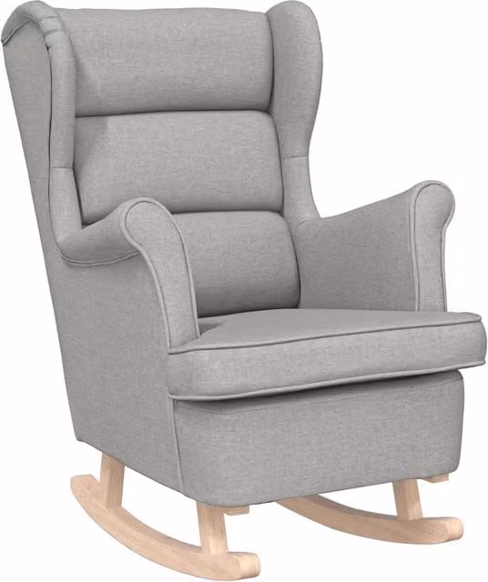 Poltrona | Sedia a Dondolo Nuvola Grigia 74x90x102 cm in Tessuto