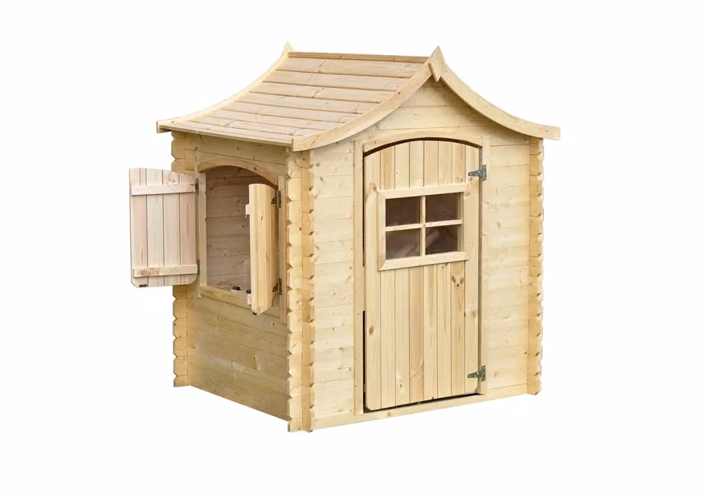 Casetta in legno per bambini Timbela beige L: 112 cm, P: 146 cm, H: 152 cm – 2