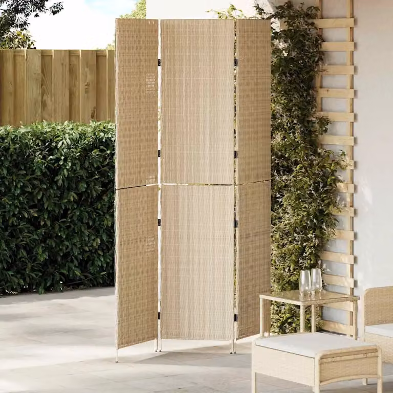 Divider per stanze vidaXL in rattan beige L: 147 cm, H: 180 cm
