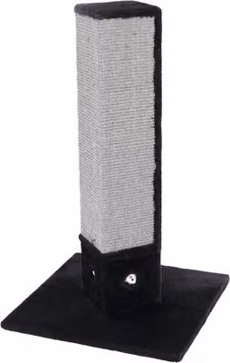 Graffiatoio a 4 angoli incl. topi da gioco 48x48x80 cm nero