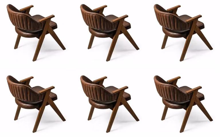 6 sedie, stile moderno, colore marrone, nuove, comode, ideali per il soggiorno, confortevoli