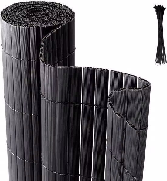 Pannello protettivo in PVC per la privacy – Recinzione per giardino e balcone, ideale per proteggere la privacy, colore grigio, dimensioni 0,9 x 5 metri