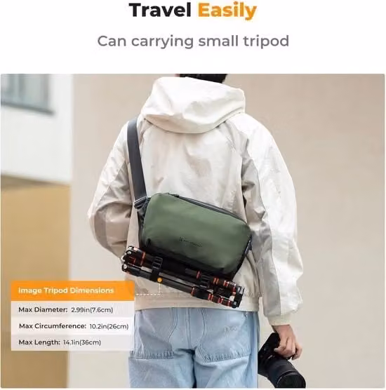 Borsa per fotocamera multifunzionale verde