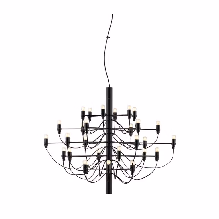 Flos - 2097/30 (frosted bulbs) - Lampada a sospensione - Nero Opaco