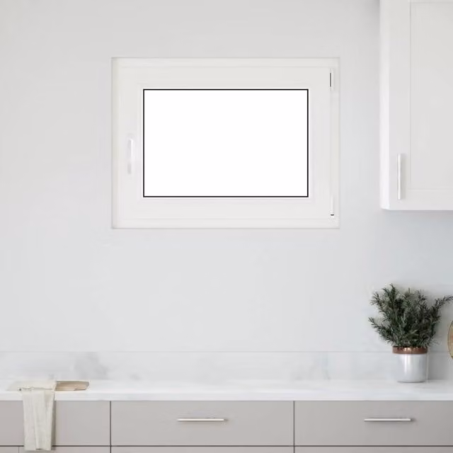 Finestra per seminterrato vidaXL in plastica bianca con vetro trasparente, modello tilt and turn, L: 80.0 cm, H: 50.0 cm