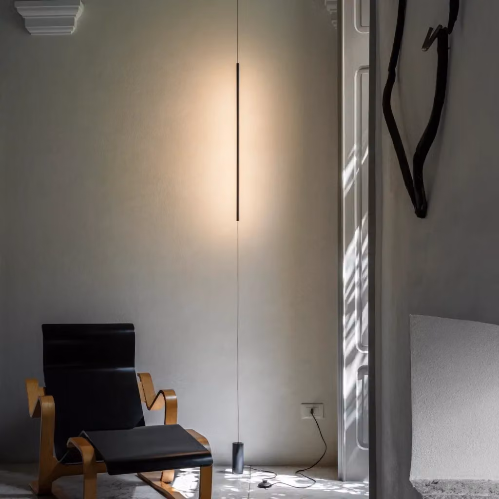 Lampada da terra LED Essence Ideal Lux, luce bianca calda, nera, dimmabile e regolabile in altezza – 2