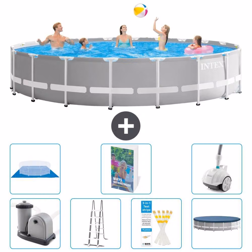 Struttura per piscina a forma di prisma - 610x132 cm - composta da 6 elementi - modello S616