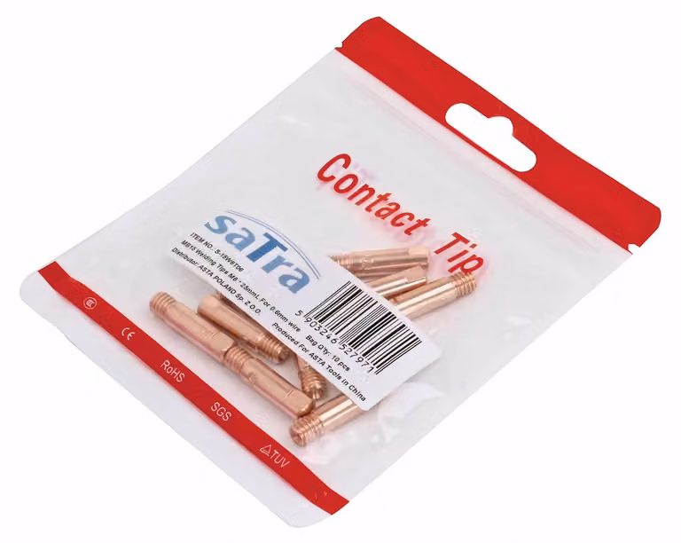 Kit-set accessori per saldature, per MIG/MAG, per saldatrice, ugelli puntali per saldatura 0, 6 mm, torcia, ugello conico tazza a gas, filettatura M6x25, 10 pezzi