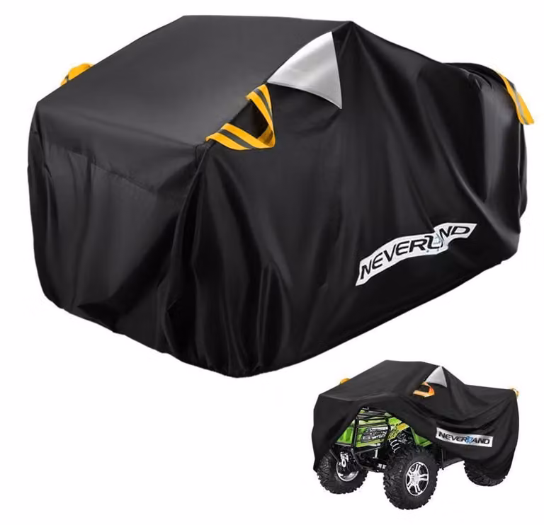 Telo protettivo impermeabile per quad, dimensioni XL, 210x120x115 cm, tessuto Oxford 210D, con strisce riflettenti, colore nero