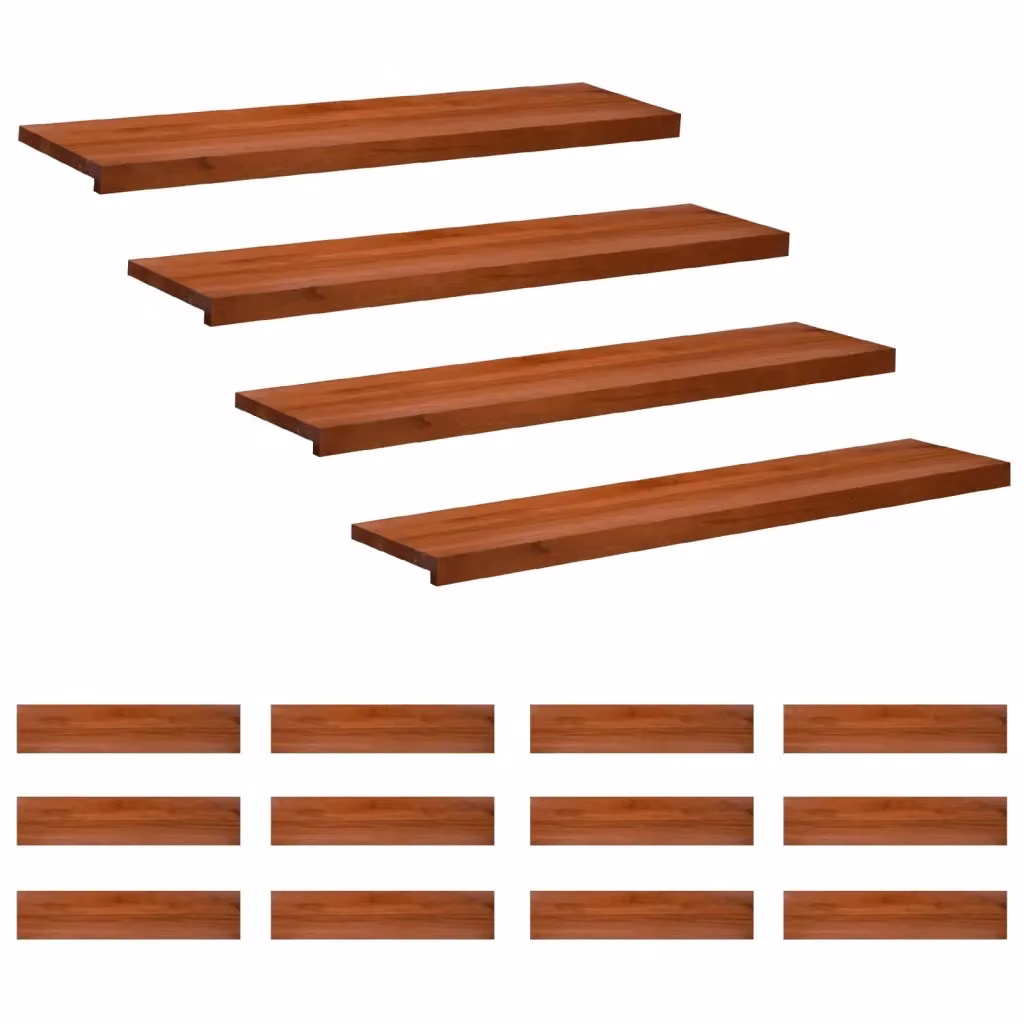 Set di 16 tappeti per scale in legno vidaXL, colore marrone, L 110 x P 30 x H 2 cm – 2