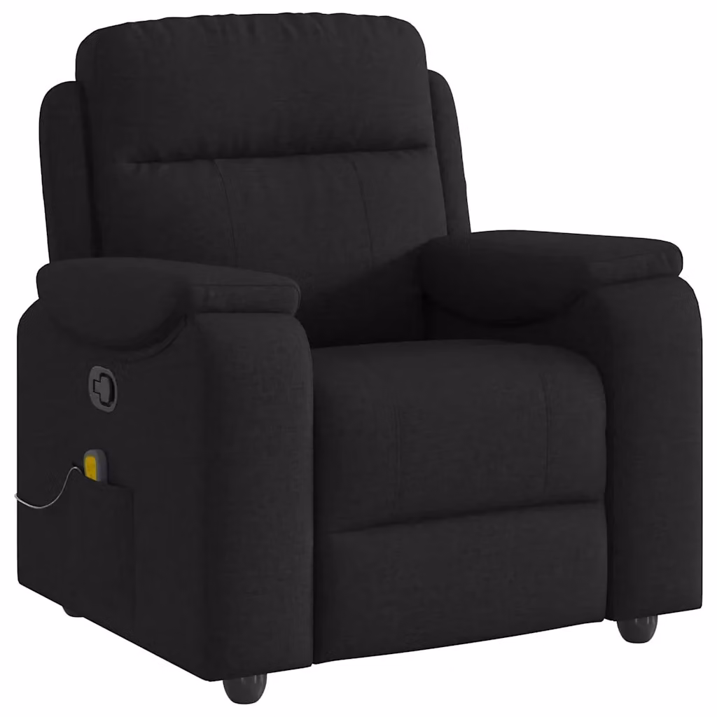 Poltrona Reclinabile Relax vidaXL in Tessuto Nero con Braccioli e Regolazione Manuale – 2