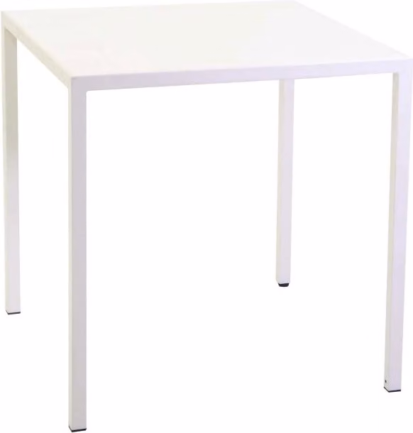 Tavolo metallo autolivellante new Elma bianco quadro cm 70x70h75