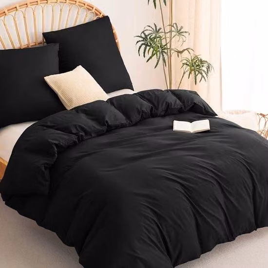 Set di lenzuola in microfibra Ibenzoa® 155 x 220 cm – morbido e traspirante, include 2 federe 80 x 80 cm, chiusura con cerniera e angoli con laccetti, tinta unita