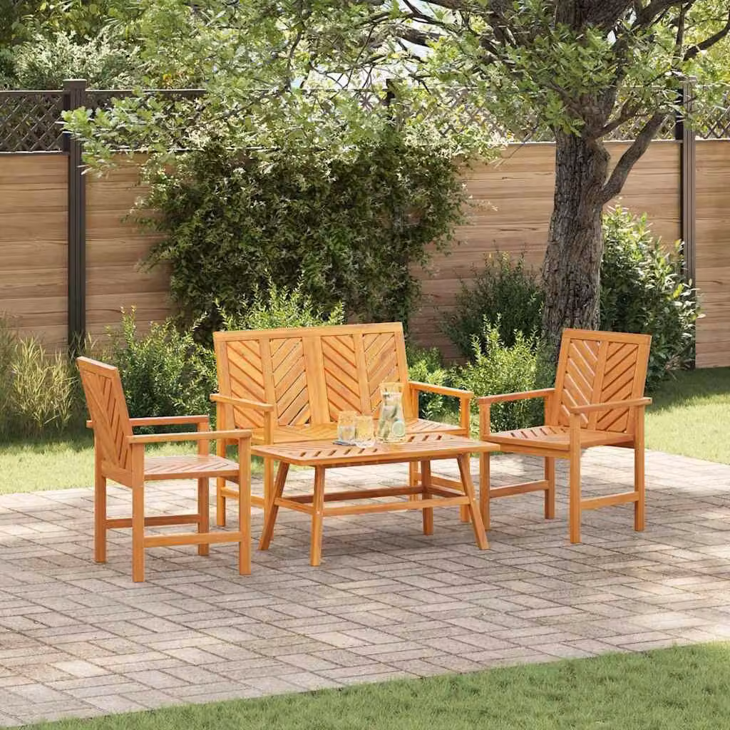 Maison Exclusive - Set da lounge per giardino, 4 pezzi, legno massello di acacia, colore marrone