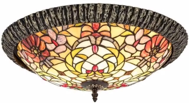 Plafoniera Tiffany Mirella 44cm 2xE27 bronzo Rabalux
