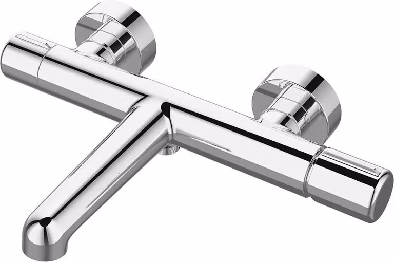 Miscelatore da bagno di design per montaggio a parete senza set doccia cromo