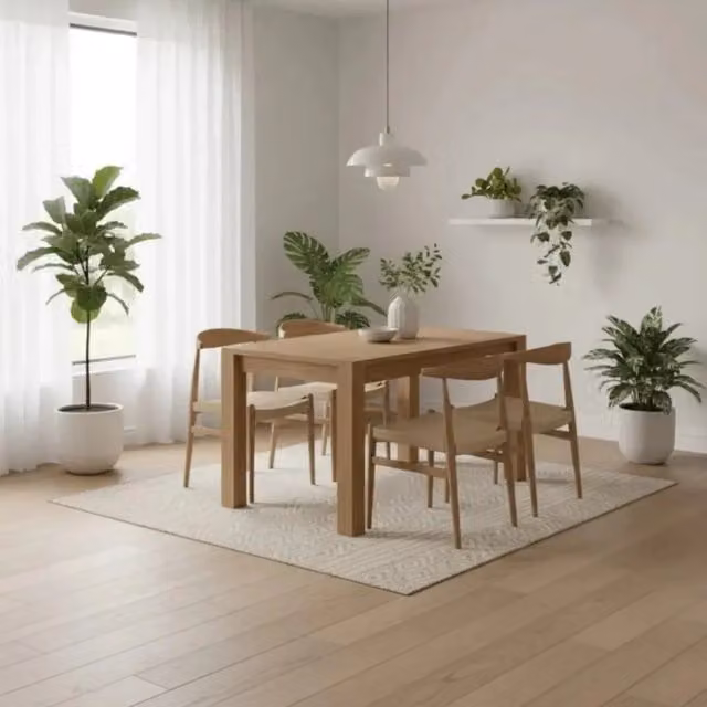 Tavolo da pranzo allungabile Camden in legno impiallacciato rovere naturale Duzzle L/P/H: 140-190 x 80 x 75 cm – 1