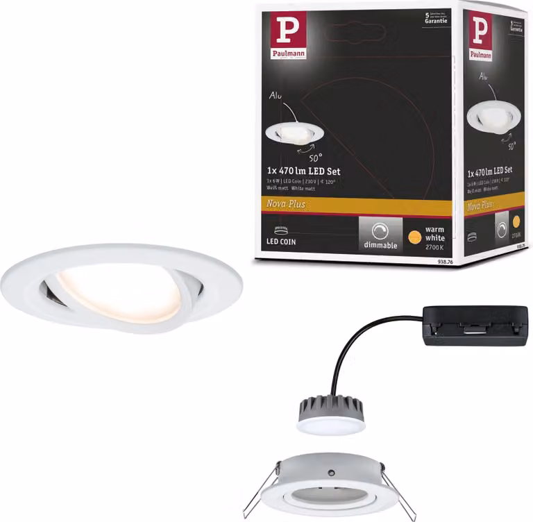 Paulmann Lampada da incasso LED Nova Plus orientabile a luce singola