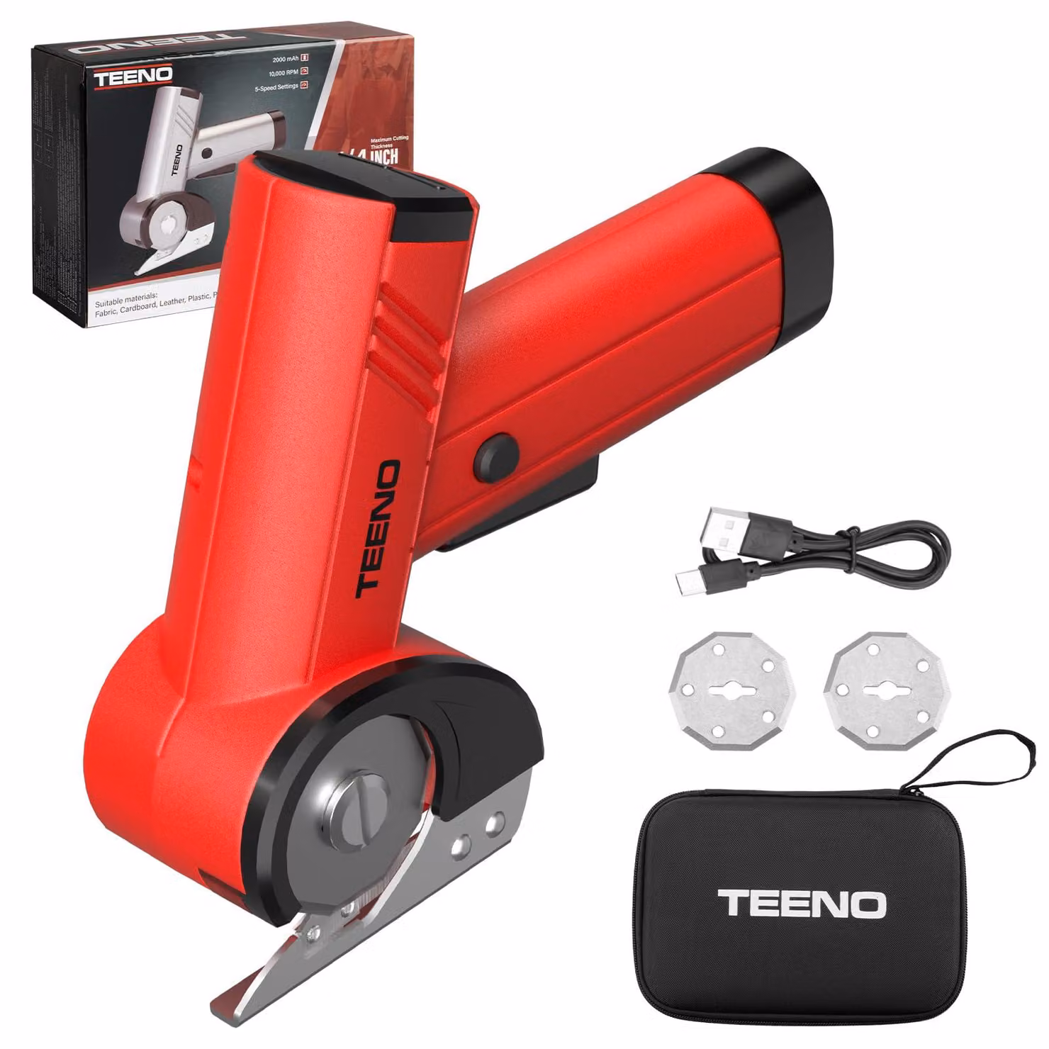 Forbici elettriche wireless - 4,2 V, batteria al litio - con 3 lame