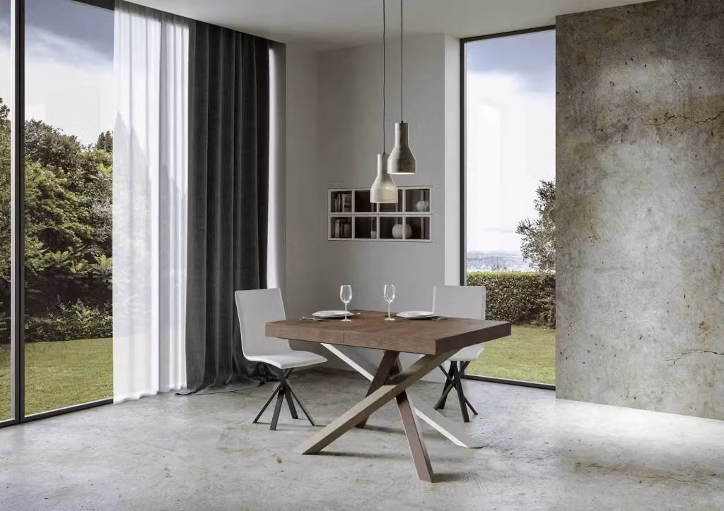 Tavolo Allungabile Volantis Premium GIORDANOSHOP Colore Noce con Telaio 4C L/P/H: 140-400 x 90 x 77 cm – 2