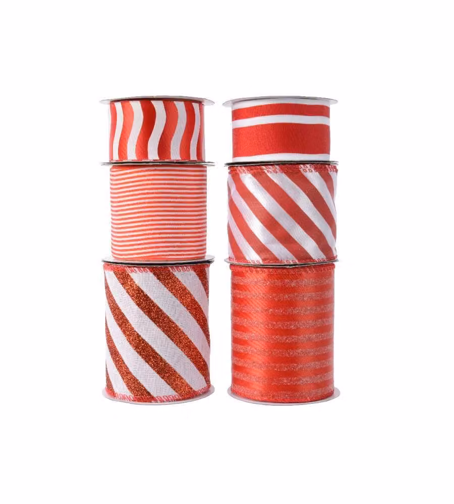 Ribbon a righe Rosso e Bianco