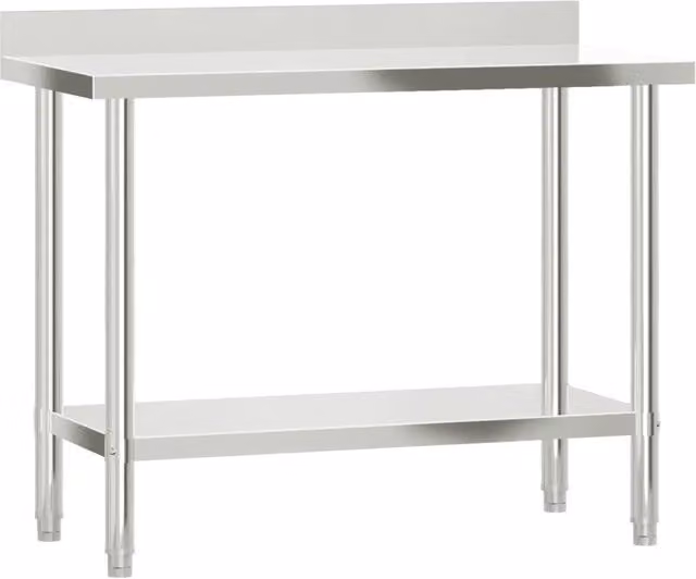 Tavolo Lavoro Cucina con Paraschizzi 110x55x93cm Acciaio Inox CFW6577963